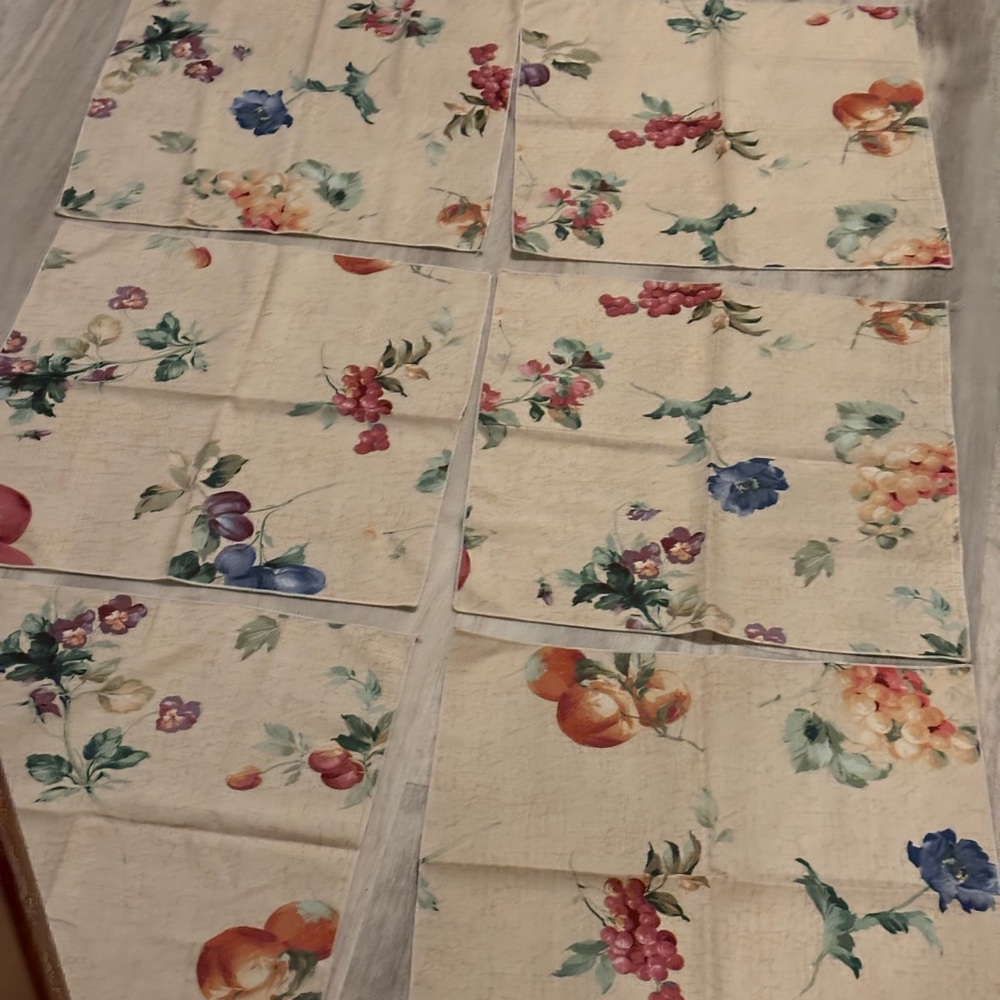 Floral Fruit Patterned Table Napkins